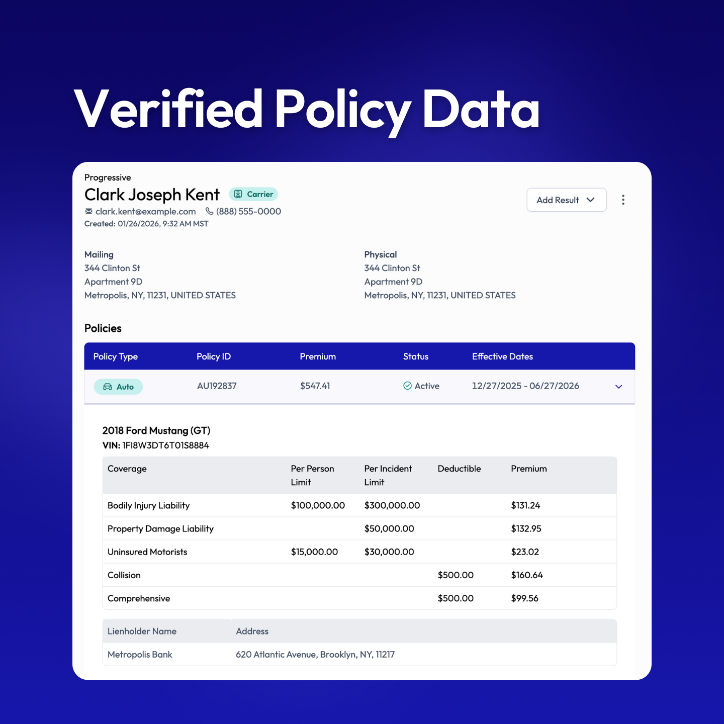 Canopy Connect Insurance Verification