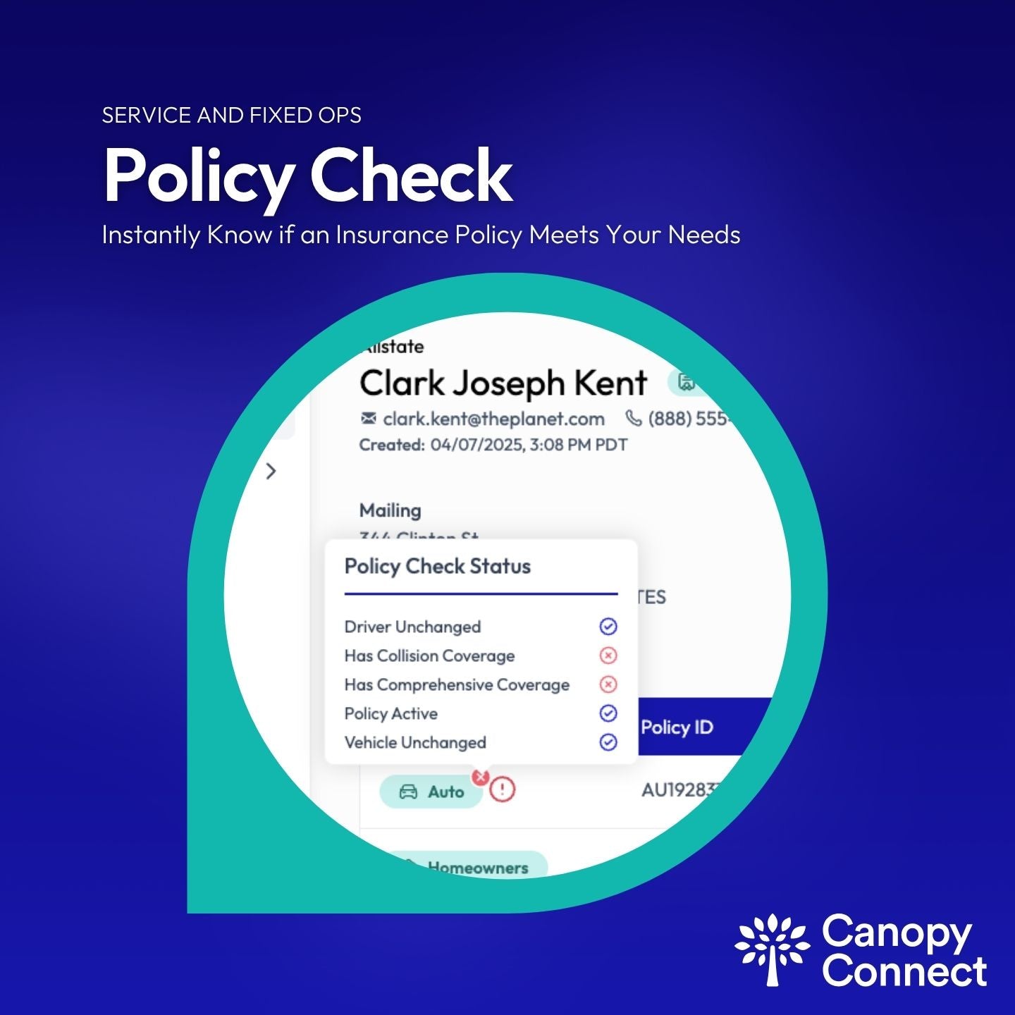 Canopy Connect Insurance Verification for Loaners