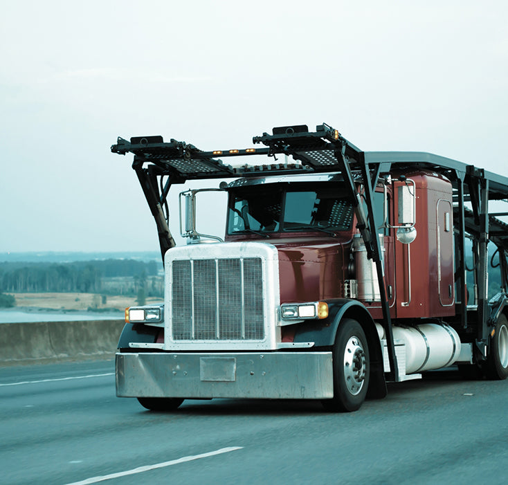 car hauler on road